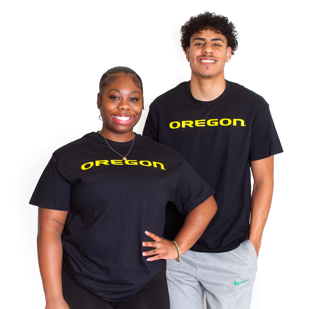 Black Sew On Cotton Value Yellow Oregon Tee